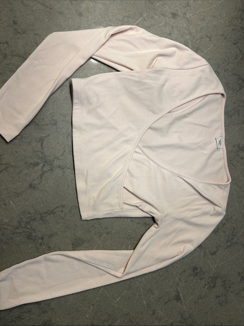 Sunday Best Pale Pink Cropped Wrap-Front Top